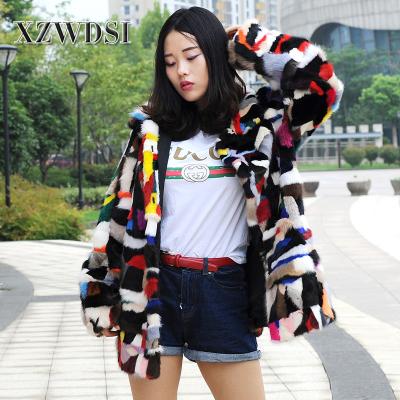 China Wholesale Breathable Patchwork Women Fur Jacket CX-G-A-20 Outwear Long Real Natural Mink Fur Coat Multi for sale