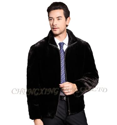 China Handmade Overcoat Mink Fur Mens Fur Coats Genuine Style CX-G-A-243 Warm Breathable for sale