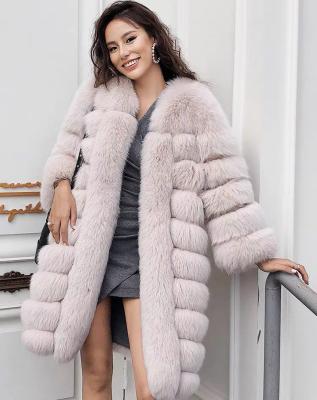 China Designer CX-G-A-120 Outwear New Breathable Women Warm Luxury Fur Street Real Fox Long Fur Coat for sale