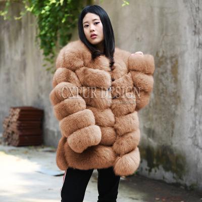 China 2020 New CX-G-A-97M Real Fur Jackets Breathable Color Overlay Genuine Fox Fur Hand Made Jacket for sale