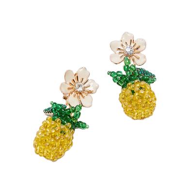 China Hesiod CLASSIC Handmade Women Pearl Cherry Pineapple Earrings Cute Fruit Acrylic Pearl Earring for sale