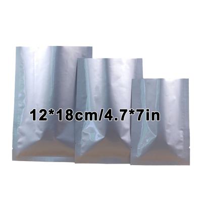 China 100pcs Moisture Proof In Stock 12x18cm Heat Seal Flat Top Sealed Mylar 3 Sides Open Top Packaging Bags Food Storage Pouch Aluminum Foil Vacuum Bag for sale