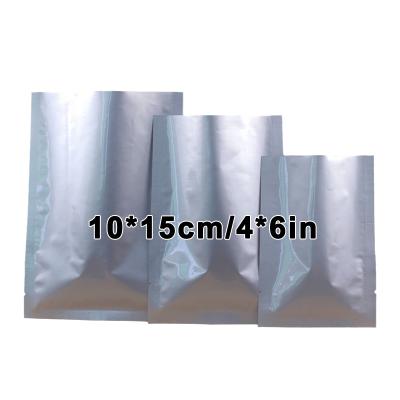 China 100pcs Moisture Proof In Stock 4x6inch 10x15cm Heat Seal Flat Pack Mylar Sealed 3 Sides Bags Food Storage Pouch Aluminum Foil Vacuum Bag for sale