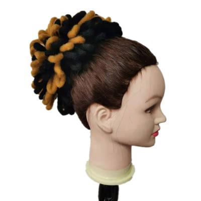 China Yaki Braided Locs Bun Clip In Hair Bun For Women Donut Wigs Dreadlocs Hair Bun Ponytail for sale