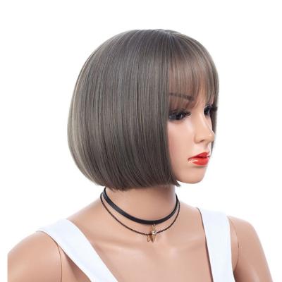 China Wholesale Cheap Wigs 12inches Bob Short Straight Synthetic Fashion Silky Straight Wave Wigs For Black Women for sale