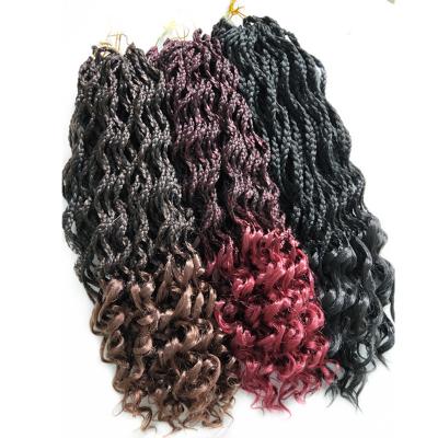 China 3s Box Braids Hair Wholesale 3S Box Braids Crochet Hair Extensions Ombre Fiber Synthetic Hair Bulk Crochet Braiding Braids for sale