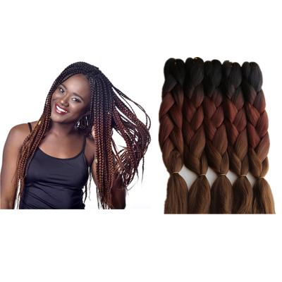 China New Ombre Synthetic CURLY STRAIGHT African Root Bulk Extensions Jumbo Braiding Protective Hairstyle for sale