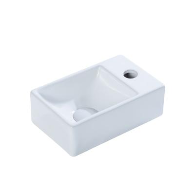 China Modern Hot Sale Bathroom Sink Wall Hung Small Hand Wash Basin Ceramic Hanging Basin for sale