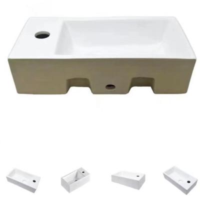 China Modern New Product High Quality UniqueCeramic Wall-hung Basin Bathroom Vanity White Wall Hung Sink for sale