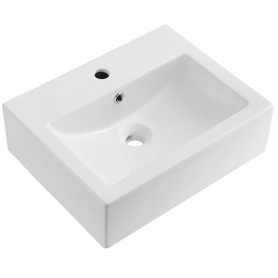 China Modern YUSHI Rectangular Ceramic sink  Bathroom Vessel Sink Art Countertop Basin For Hotel Home Bathroom Vanity With Sink for sale