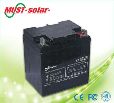 China UPS 12V 50AH Deep Cycle Solar Battery Rechargeable Gel for sale