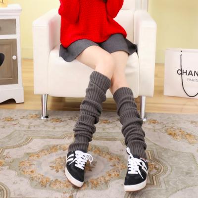 China Chunky Knee Leg Warmers Lady Hot Thin Hip-Hop Gothic Rock Chunky Punk Knee Leg Warmers Knee Highs Knee Leg Warmers Knit Long Chunky Solid Black Cool Women Hip Hop Elastic Top 2021 for sale