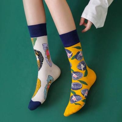 China Lowest MOQ Breathable Breathable Factory All Over Logo Print / Pattern Custom Design Logo Men Dress Socks Crew Size Various Colors for sale