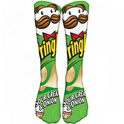 China Wholesale QUICK DRY Hamburg/pizza/sushi QUICK DRY food printed funny creative men's polyester sublimation custom socks for sale