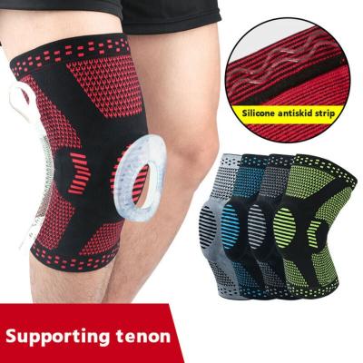 China Elastic Compression Knee Sleeve Compression Elastic Knee Sleeves Free Shipping Pcs Knitted Silicone Patella Compression Elastic Knee Sleeves For Basketball for sale