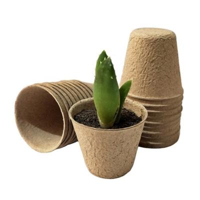 China Cardboard Pulp 6cm Round Degradable Nutrition Bowl Pulp Cardboard Cup Gardening Seedling Nursery Round Cups Degradable for sale