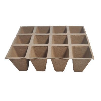 China Cardboard Pulp Seeds Tray Small 12 Cell Pulp Seedling Raising Tray Seed Germination Cultivation Degradable Cardboard Seedling Cup and Seedling Cup for sale