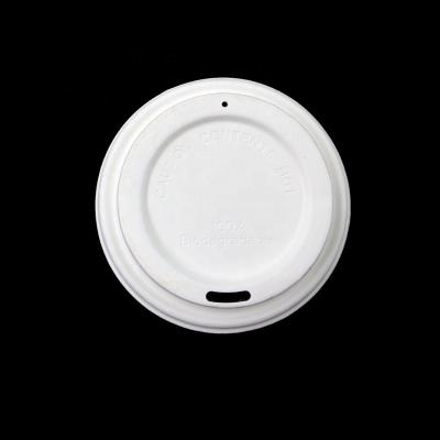 China Bagasse Pulp Decomposable Coffee Cup Takeaway Lid Use Hot Cold Drink Coffee Cups Disposable Bagasse Lid For Cup for sale