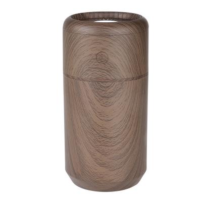 China Simple Household Style Wooden Grain Bottle Design Humidifier Led Changing Light Portable For Car Home Office for sale