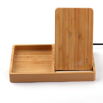 China QI Smartphones 5W Bamboo Wireless Charger Station Mobile Phone Stents for sale