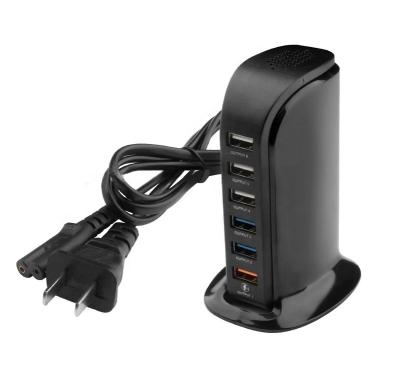 China Office Home and So Much 2021 Hot Selling Desktop Charging 3.0 USB Wall Charger 6 Fast Ports for Mobile Phone for sale