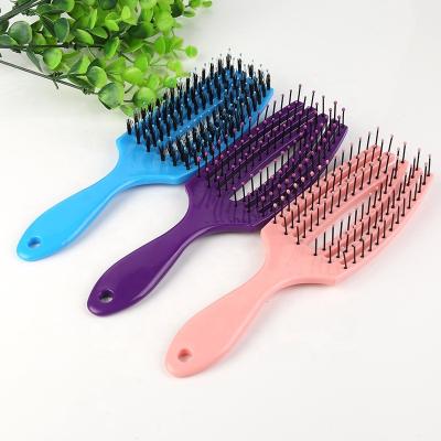 China New Compact Finger Brush Leather-hugging & Vented Speed ​​Paddle Dry Hair Brush , Boar Stiffens Detangling Hair Brush for sale