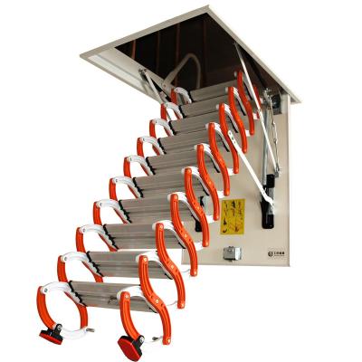 China Carbon Steel Control Attic Ceiling Wall Access Attic Hydraulic Manual Folding Ladder Folding Ladders 2021version for sale