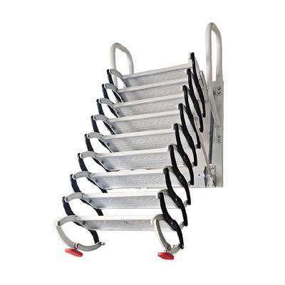 China Customizable Length and Tread Color of Attic Accordion Wide Ladder Folding Ladders for sale