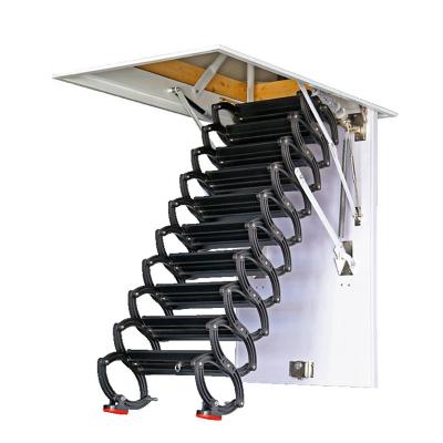 China Titanium folding ladders alloysLoft wall ladder stairs attic household pull down thick folding ladder for sale