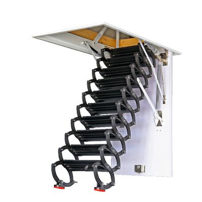 China Folding Ladders Aluminum Electric Attic Lower Indoor Invisible Folding Ladder 2m/6.56ft-3.4m/11.15FT Ladder Stairs Attic Ceiling for sale