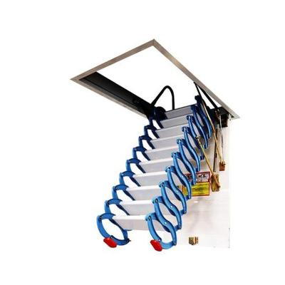 China 2021 Automatic Sliding Folding Ladders Carbon Steel Attic Ladder For Kids Space Saving Scissor Attic Ladder for sale