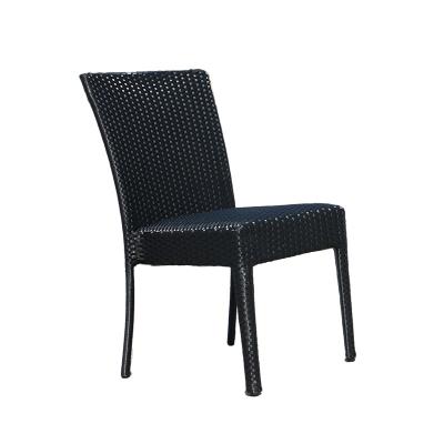 China Outdoor Patio Modern European Standard Wicker Glass Tables And Rattan Station Stacking Chairs Set for sale