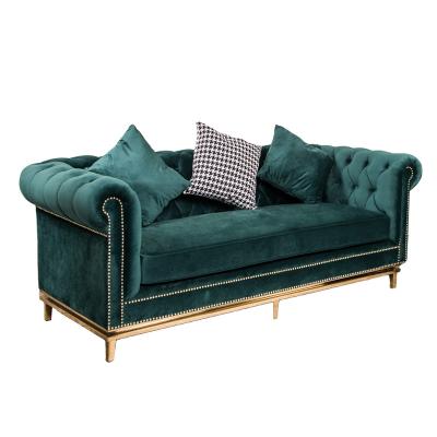 China Other Modern Chesterfield Sofas Chesterfield Sofas Green Velvet Fabric Classic Sofas Beauty Waiting Lounge Chairs for sale