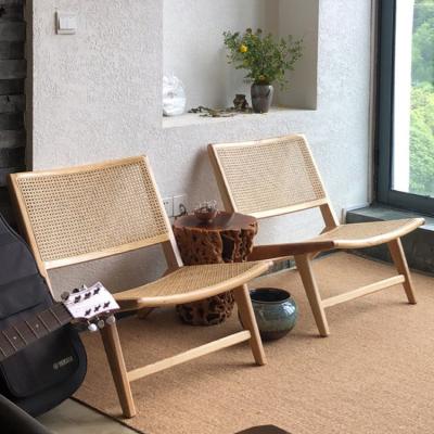 China Rattan Wooden Cane Wicker Lazy Lounge Chair (The Other) Nordic Scandinavian Leisure Adjustable for sale