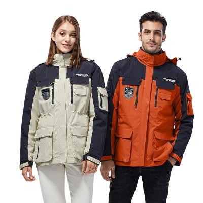 China Autumn And Winter Couples Lining Breathable Two-piece Detachable Jacket Three-in-one Waist Sports Jacket Mid Length Ski Suit for sale