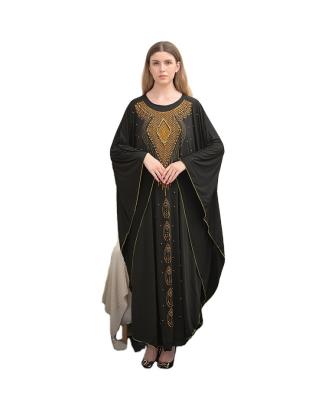 China Polyester Dubai Muslim Turkish Batwing Loose Maxi Dress for sale