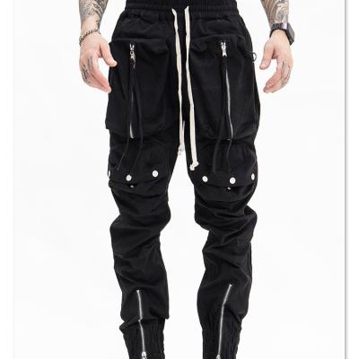 China Active men's pants work black jumpsuits low MOQ hip hop streetwear hip hop new fashion style men's pants joggers for sale