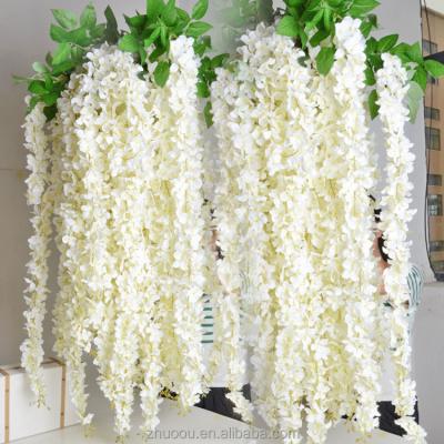 China Hot Selling High Quality Artificial Wisteria Silk Flower Wisteria Hanging Flower Artificial Flower For Wedding Decoration for sale