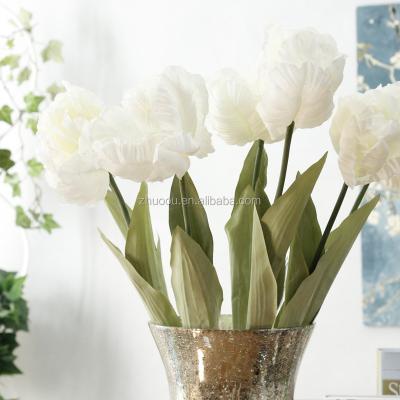 China ZERO Decoration Holland Style Artificial Open Tulip Flowers , PU Soft Touch Yellow Tulip for sale