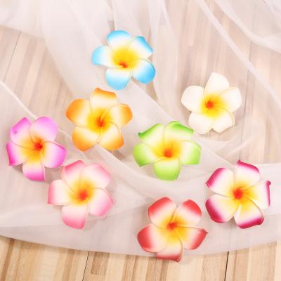 China ZHUOOU Popular PE Plumeria Flower Wedding Decoration Flower 7CM Frangipani Foam Artificial Plumeria for sale