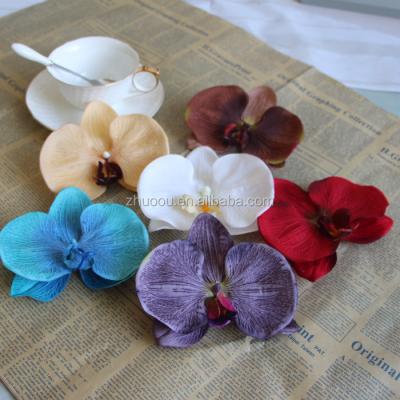 China Decoration Diameter 12cm Artificial Orchid Silk Flower Heads For Hat Hair Decoration for sale