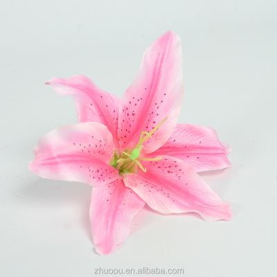 China Hot Sale Easter Decoration Cheap Artificial Silk Lily Flower Heads For Hat Hair Decoration for sale