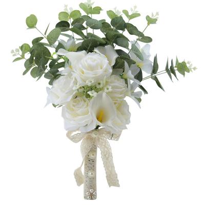 China Beautiful ZHUOOU Rose Calla Lily Bouquet Wedding flower bouquet for bride for sale