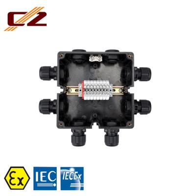 China Zone 0 IECEX and ATEX Certified 6 Ways Industrial Plastic Explosion Proof Junction Full Terminal Box Connector for sale