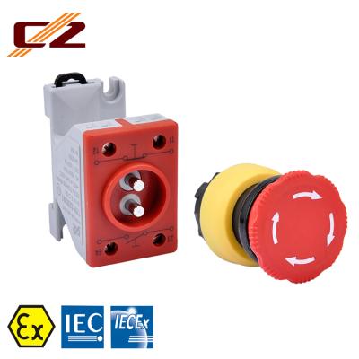 China Manufacturing Explosion Proof Plastic Emergency Stop Button Zone 1 Supply for sale