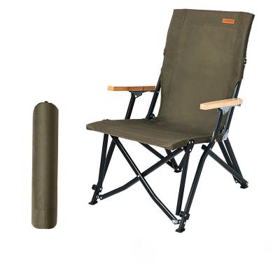 China High Back Solid Wood 600D Aluminum Alloy Flying Fox Chair Outdoor Garden Raising Camping Chair for sale