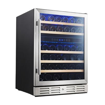 China Non-seamless door with SS handle popular energy-saving appliances smart wine cabinet with electronic controller LED display for sale