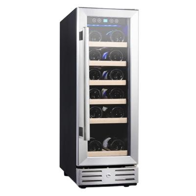 China Black Refrigerated Wine Bottle Cellar Non-seamless 19 Door Bottles Suitable For Mini Bar Family for sale