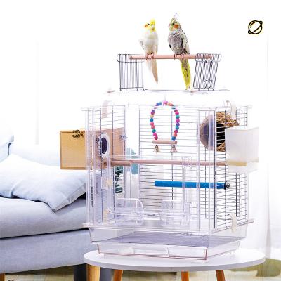 China Travel Viable Acrylic Portable Transparent Carrier Bird Cage Pet Bird Parrot Breathable Lightweight Bird Cage for sale