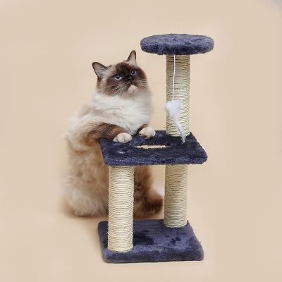 China Cute Single Living Cute Cat Tree Sisal Nest Frame Pet Climbing Tree Scratch Resistant Cat Scratch Board for sale